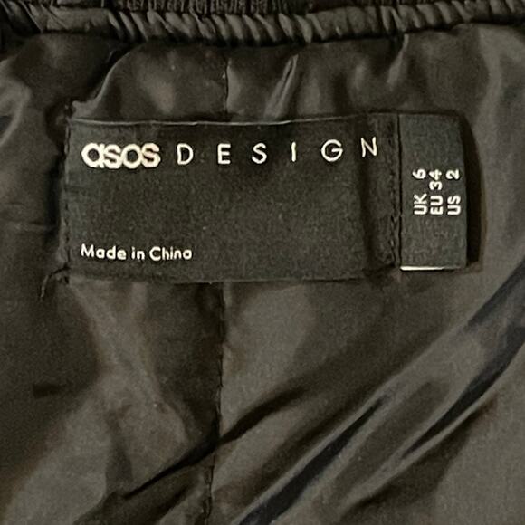 ASOS Faux Leather Black Biker Jacket Size 2 - Picture 5 of 7